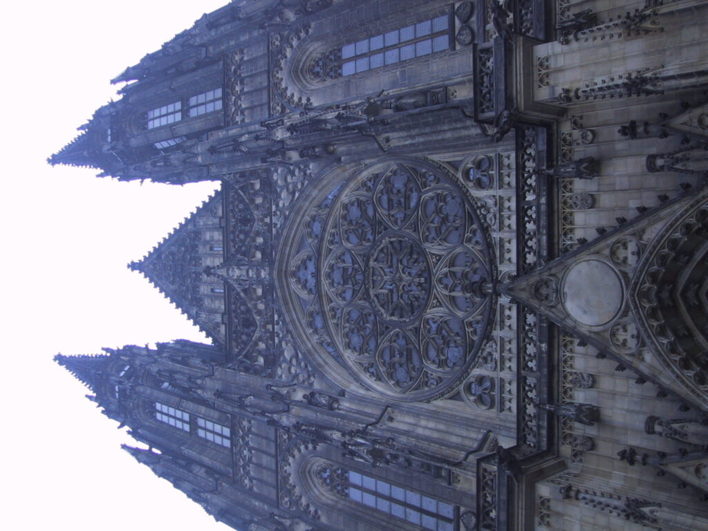 Spätnachmittagsstimmung und Baukunst in der Burg, Reisefoto Prag Dezember 2003